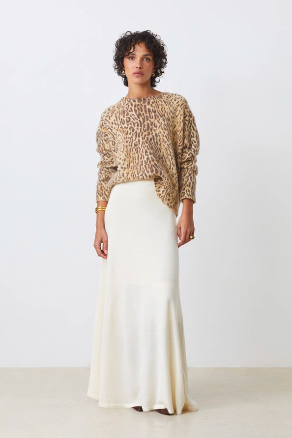 Pleoli Pull léopard beige