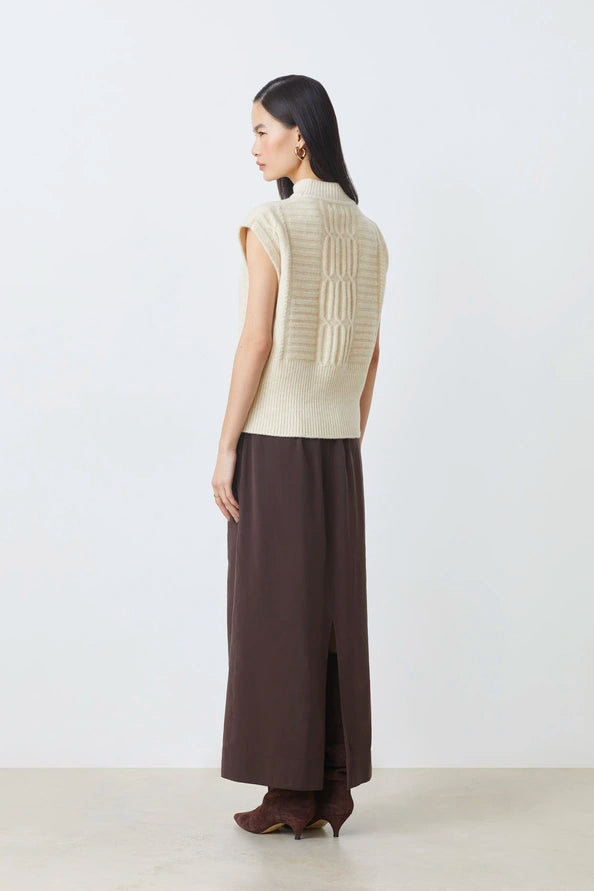 Pull Sans Manches Prusse Creme