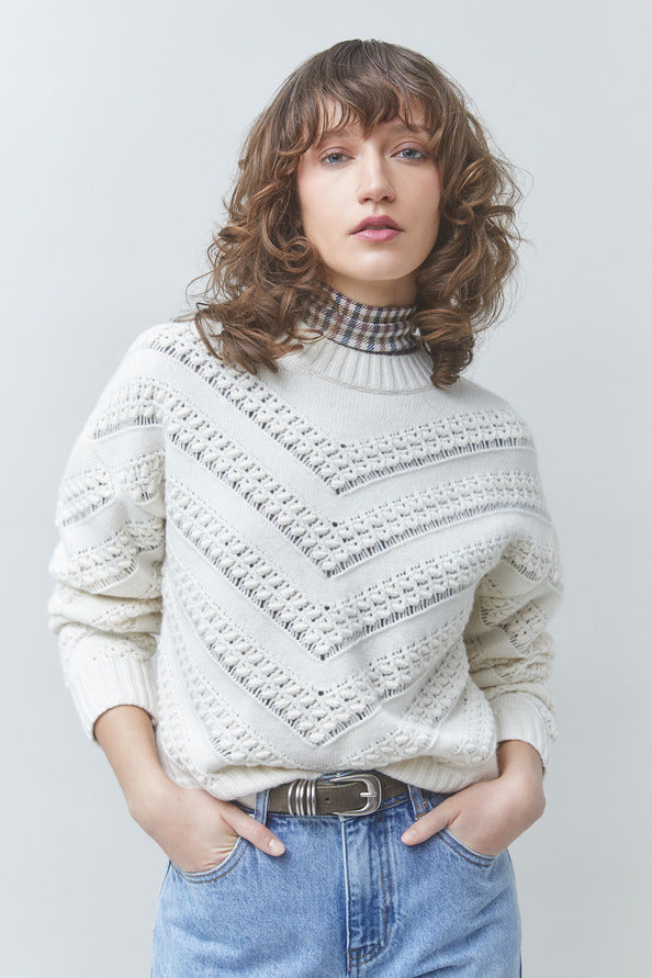 Pull PERNEL Blanc-Cassé