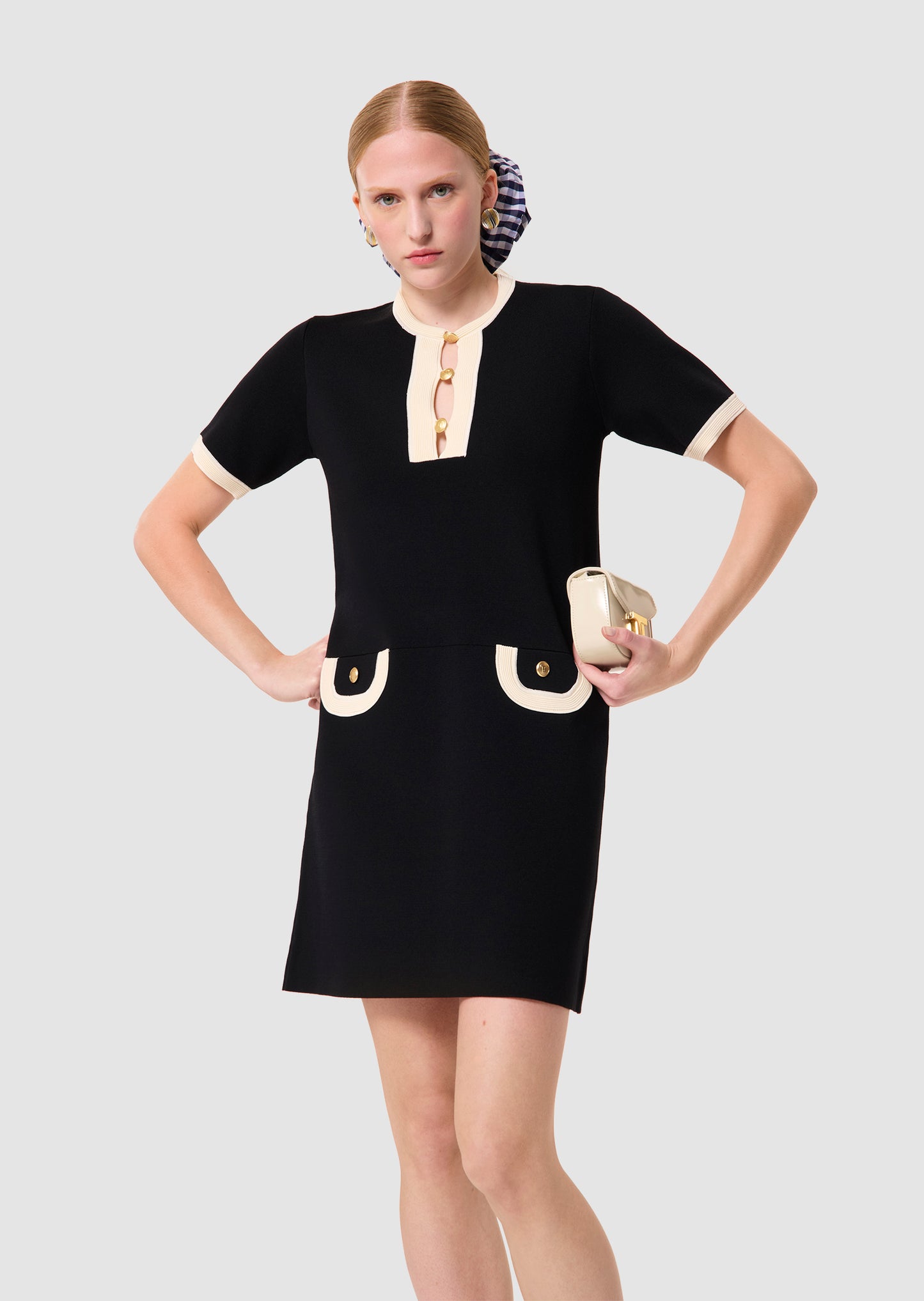 Robe Roller bicolore nuit et écrue