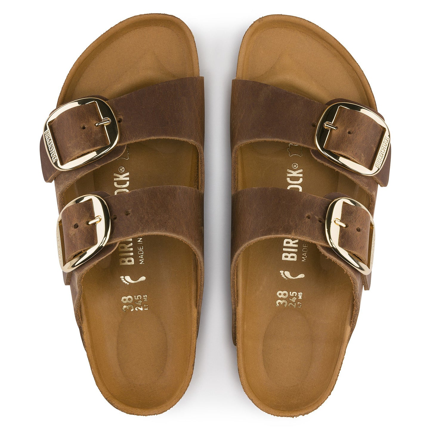 Birkenstock Arizona Big Buckle Cuir huilé - Cognac