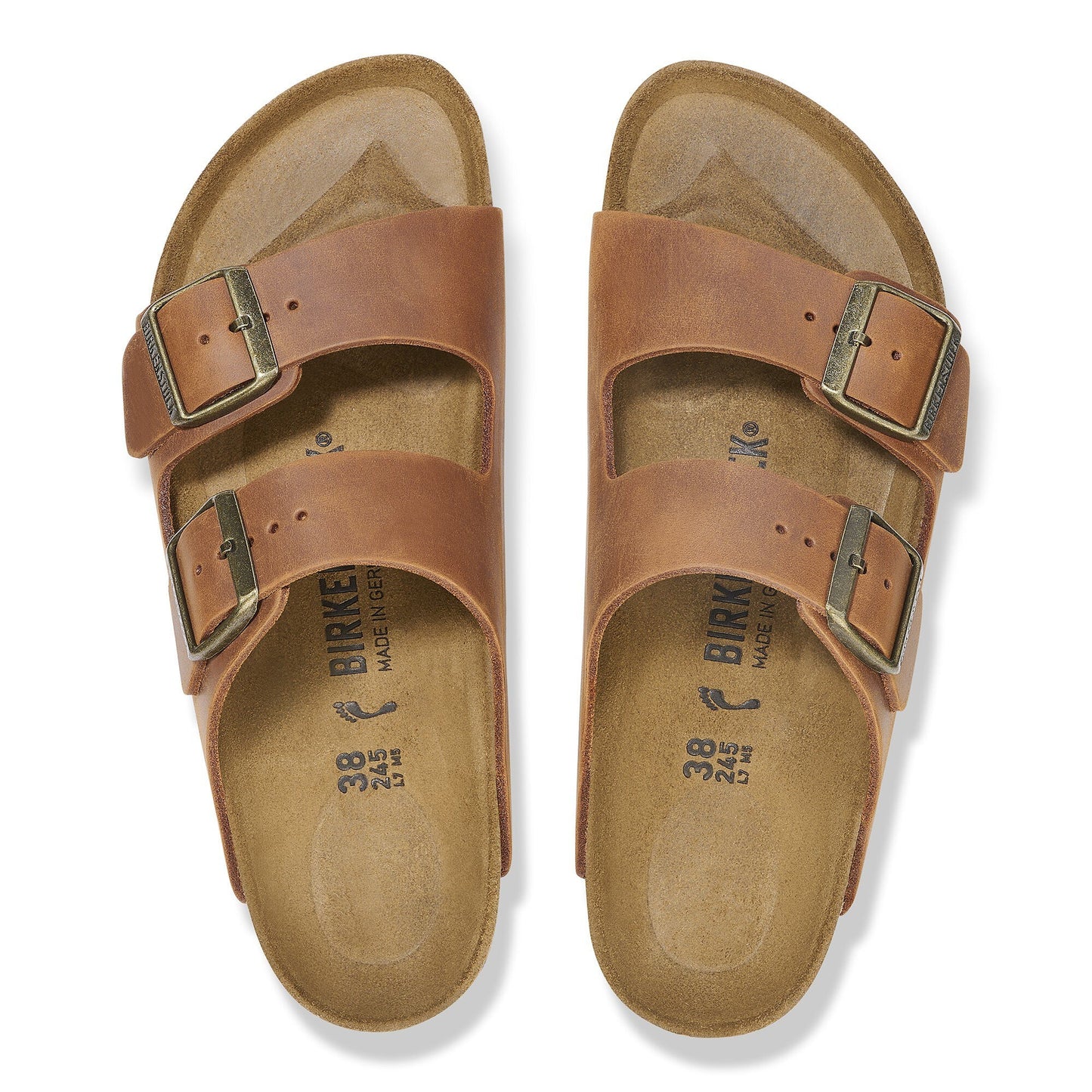 Birkenstock Arizona Cuir huilé - Cognac