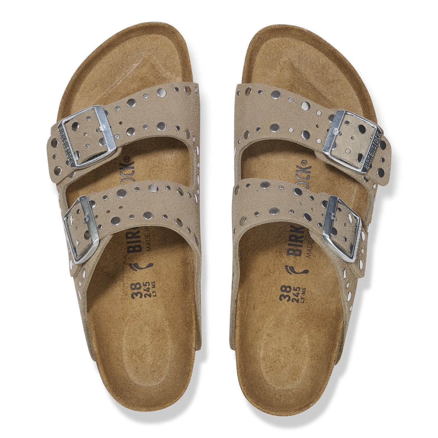 Birkenstock Arizona Rivet Suède - Taupe