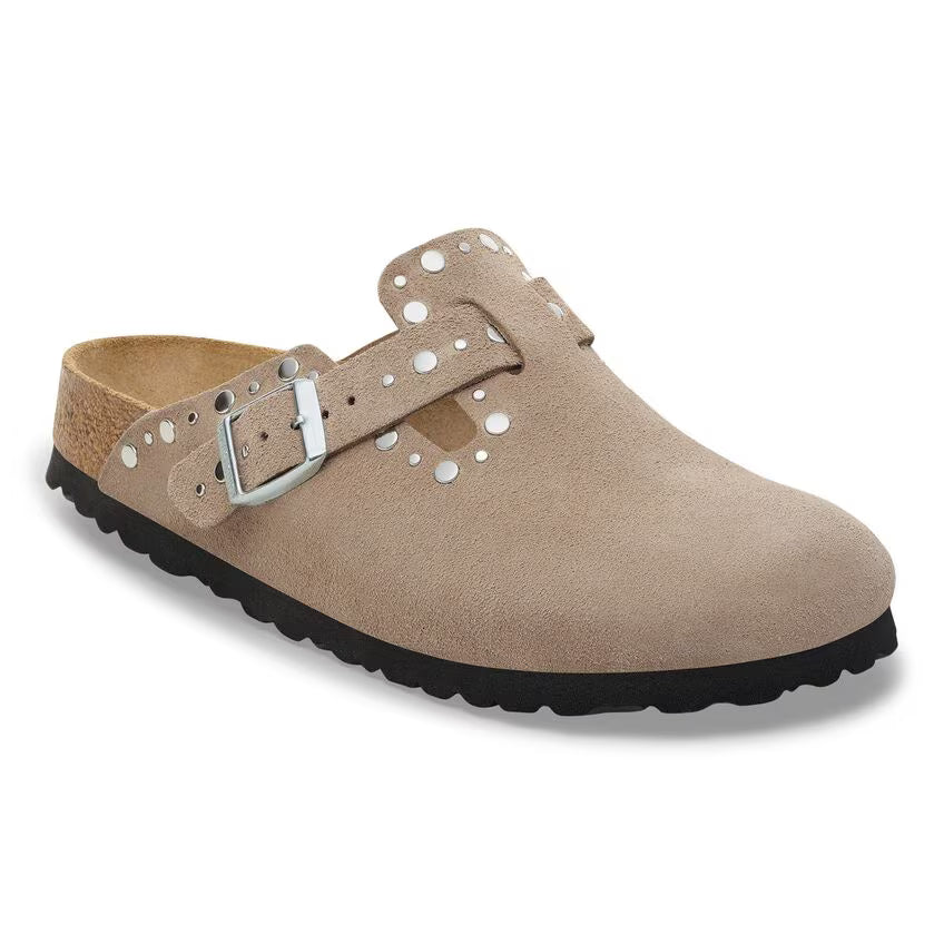 Birkenstock Boston Rivets Suède - Taupe - Narow