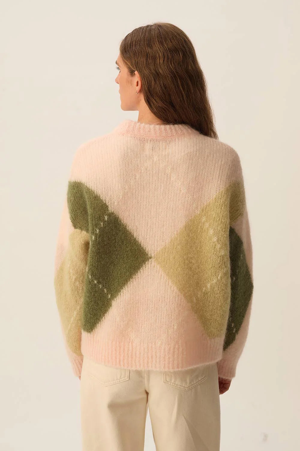 PULL BRETZEL ARGYLE POUDRE