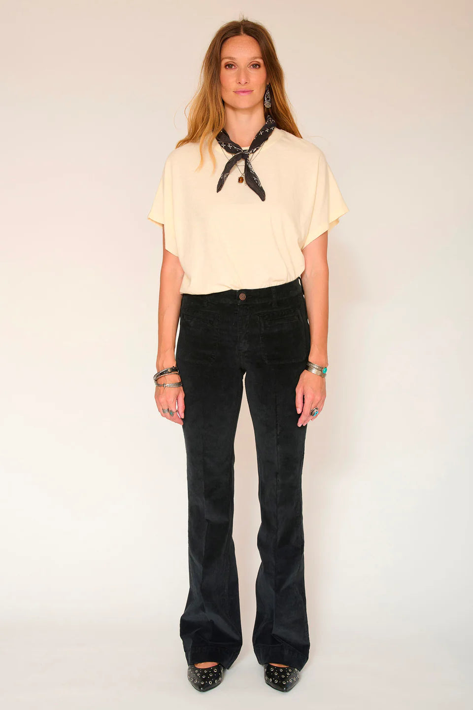 PANTALON EN VELOURS - THE DIANA VELVET BLACK
