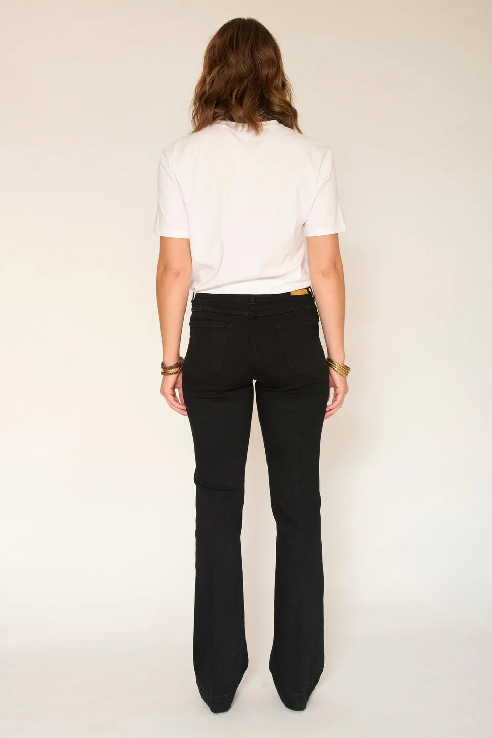JEAN FLARE - THE DIANA POWER STRETCH BLACK RINSE WASH