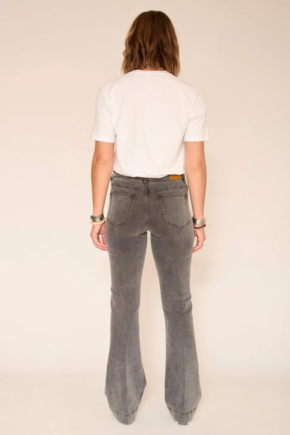 JEAN FLARE - THE DIANA POWER STRETCH GREY KURT WASH