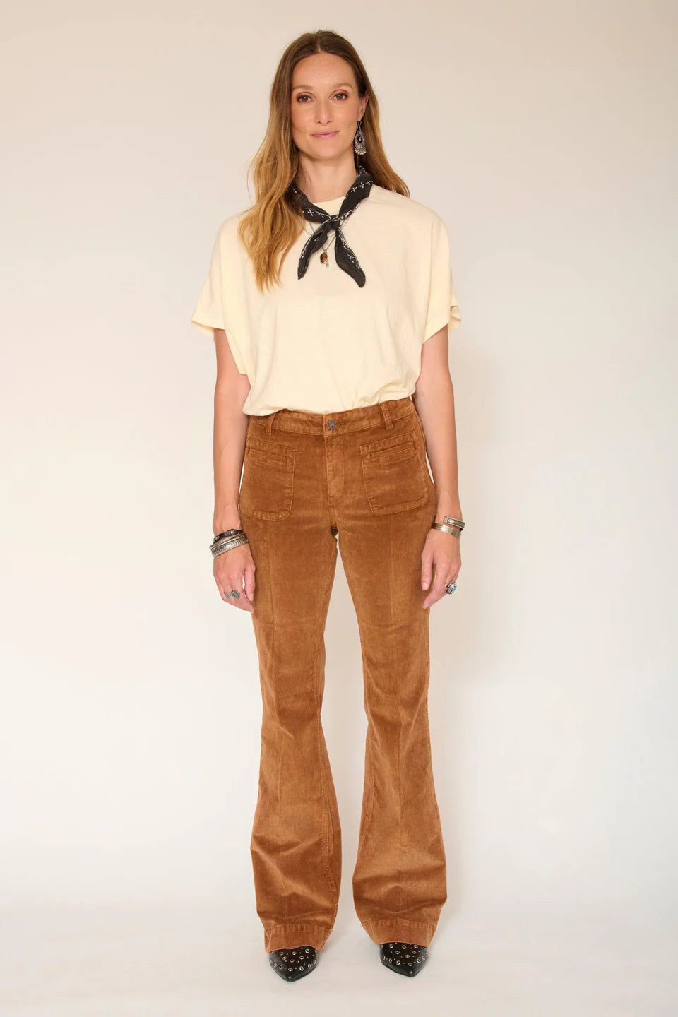 PANTALON EN VELOURS - THE DIANA VELVET VINTAGE CAMEL
