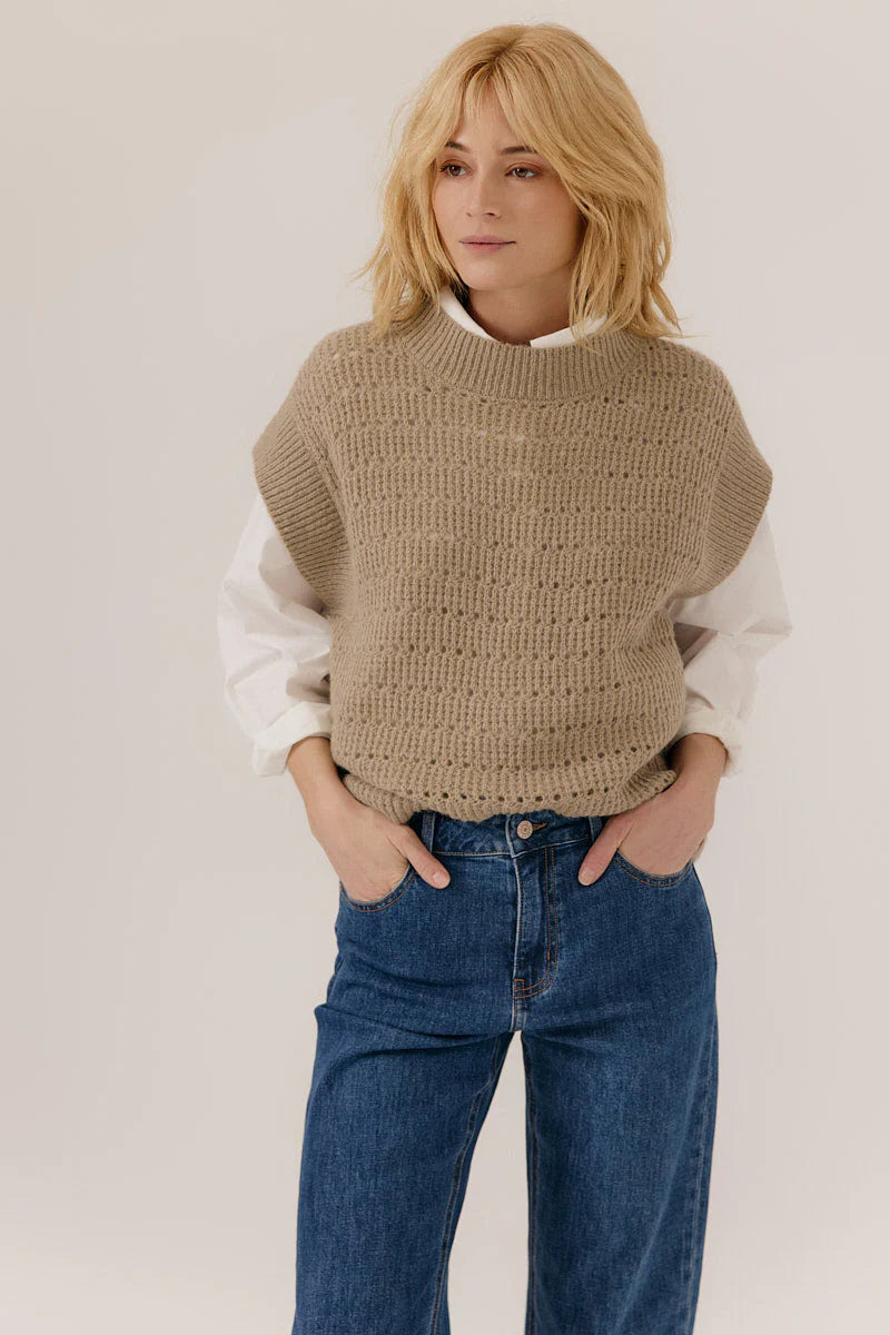 PULL CERISE Beige