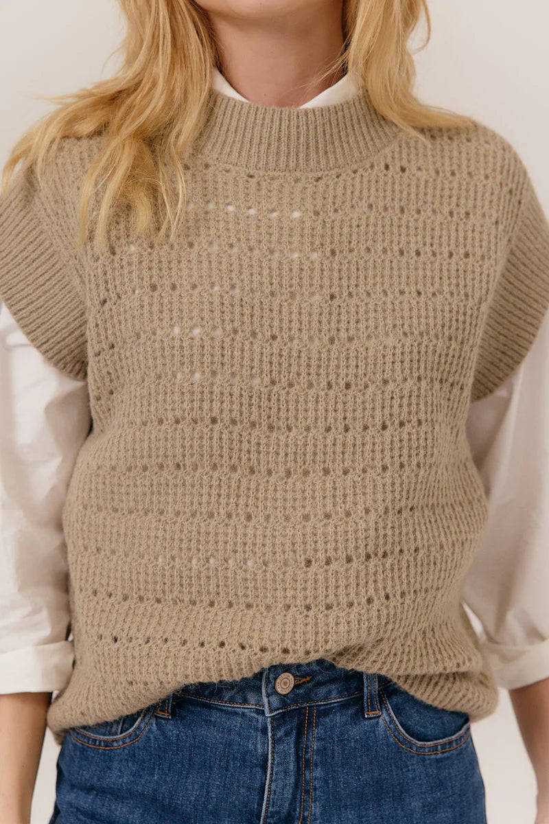 PULL CERISE Beige