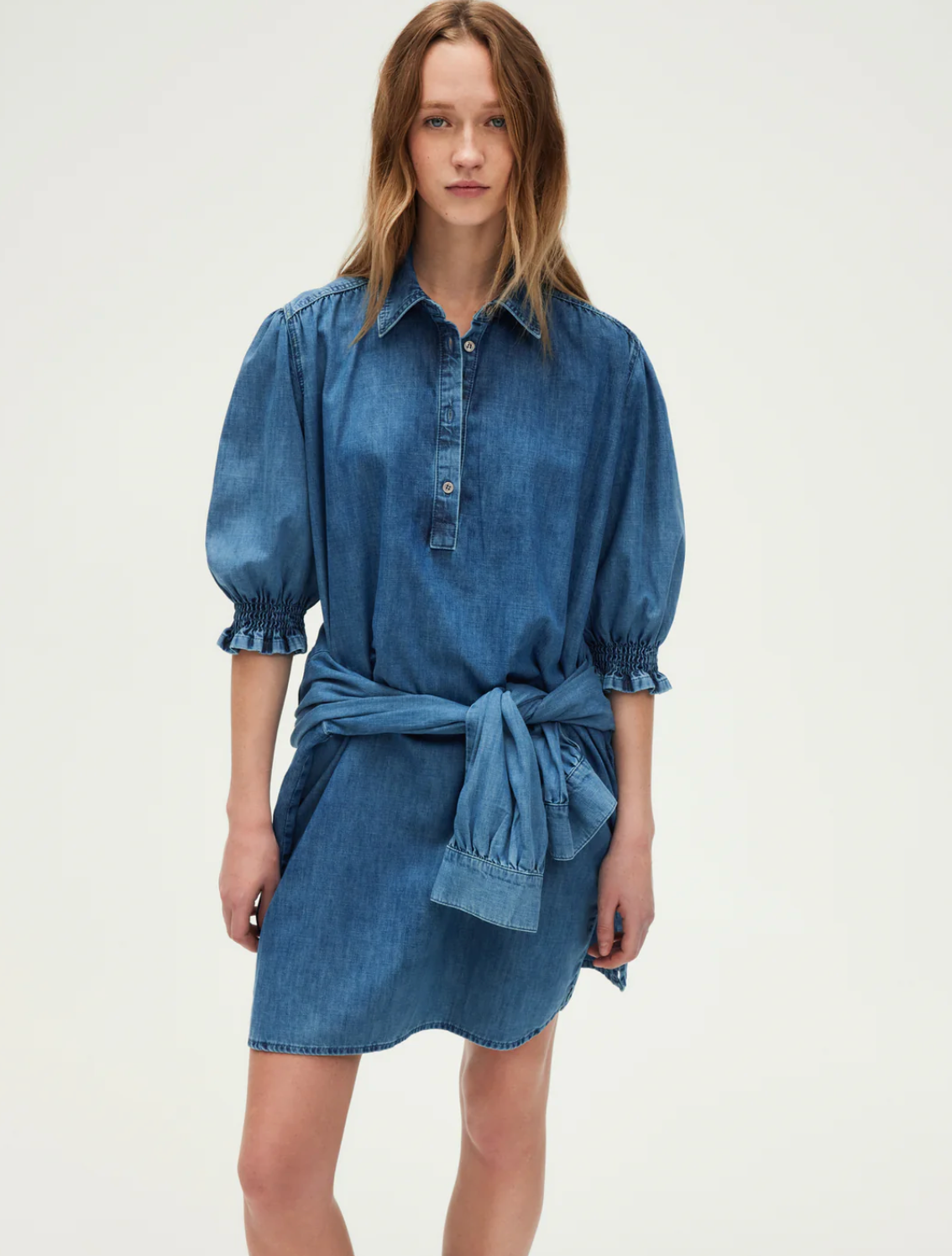 Robe courte et droite en denim - PANDORA