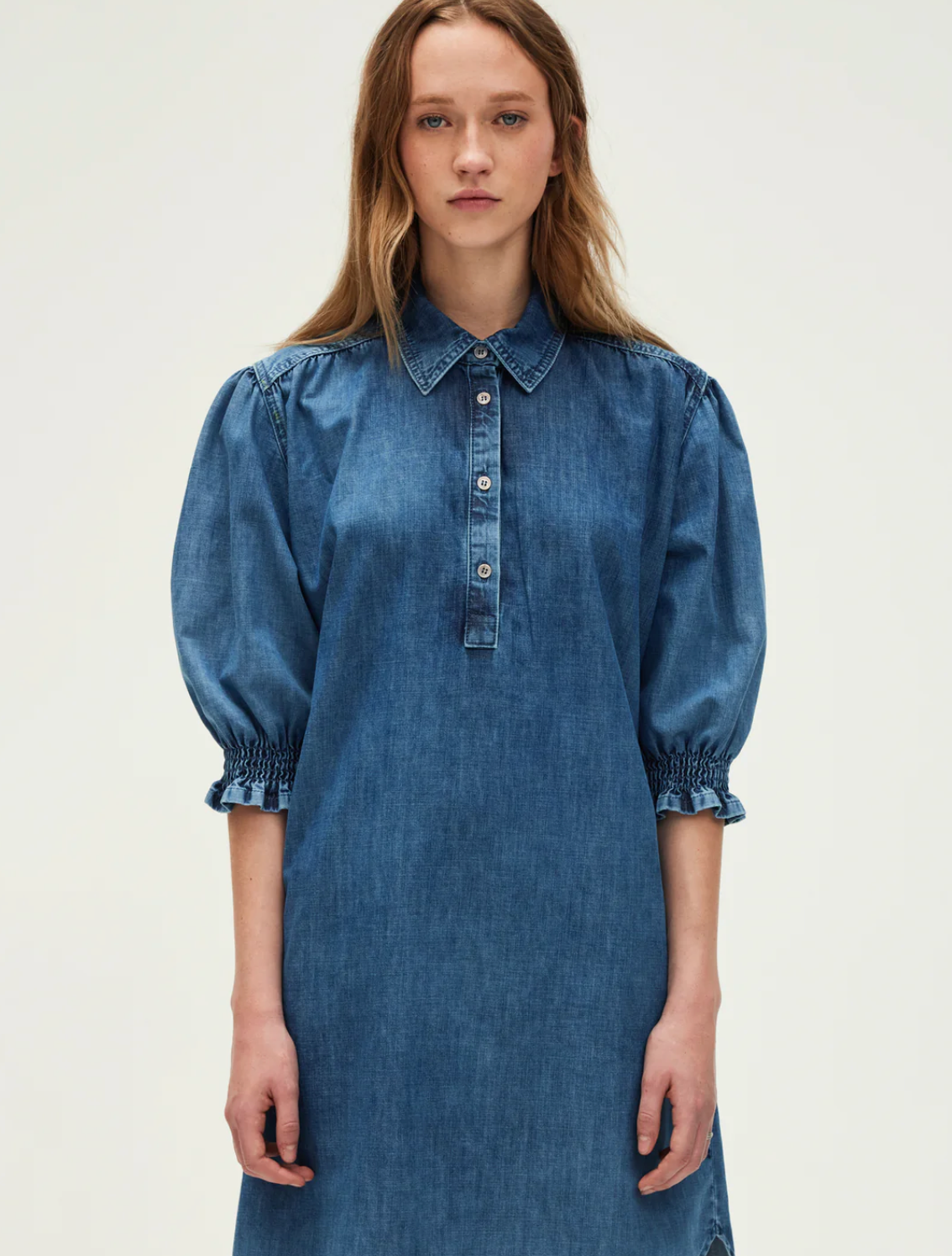 Robe courte et droite en denim - PANDORA