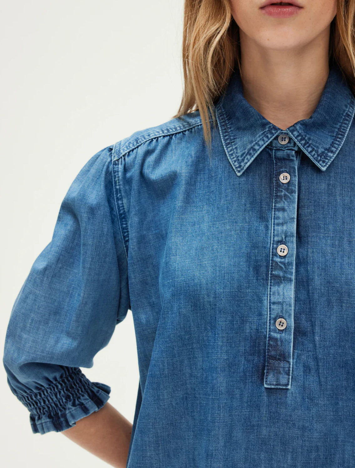 Robe courte et droite en denim - PANDORA