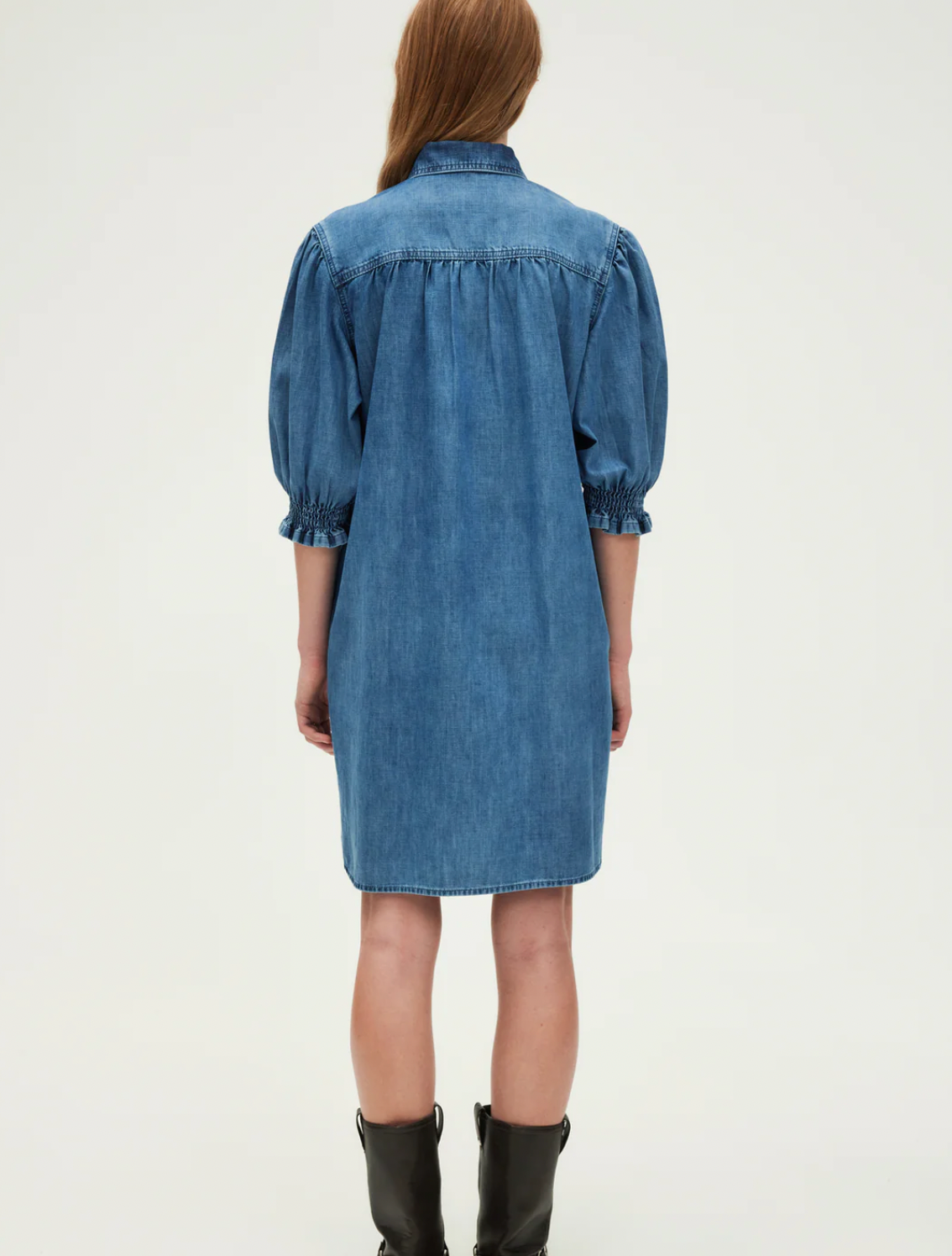 Robe courte et droite en denim - PANDORA