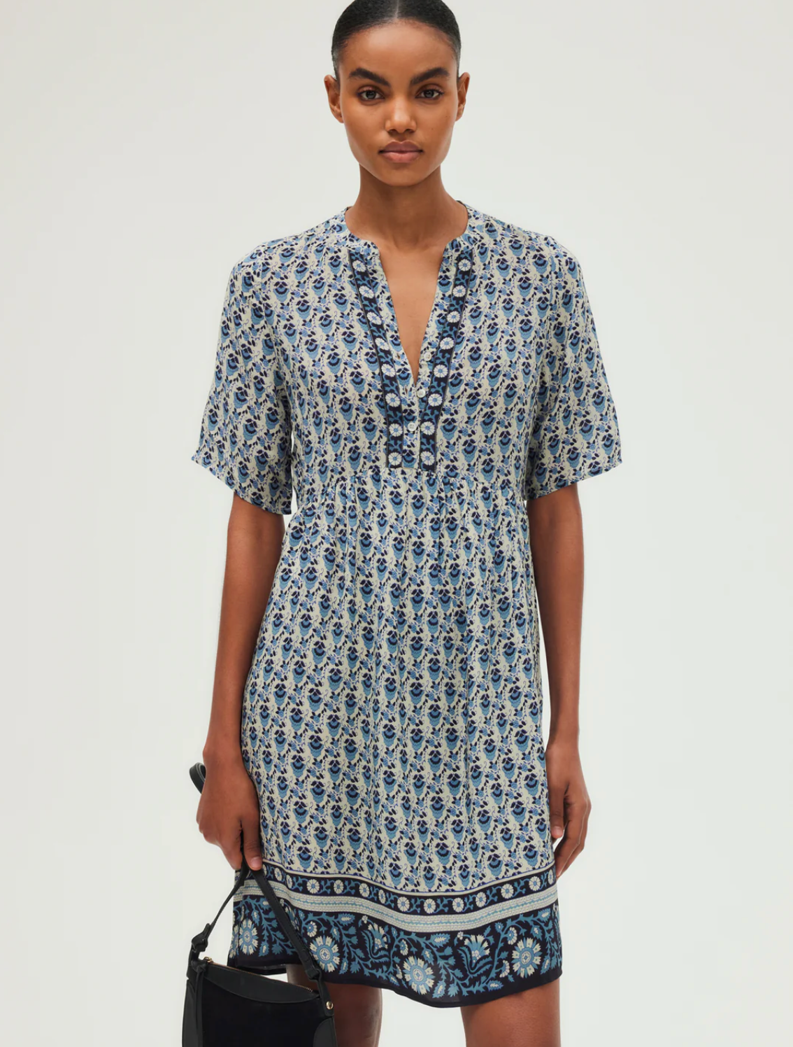 Robe courte et droite imprimé indien - PHILOMELA