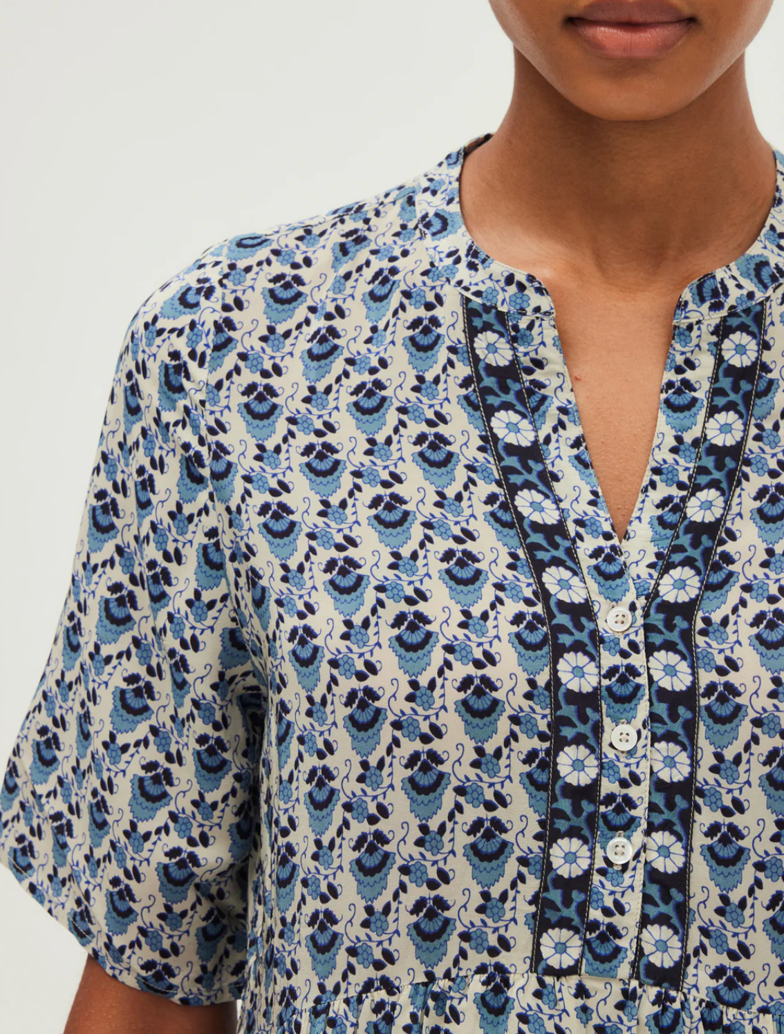 Robe courte et droite imprimé indien - PHILOMELA