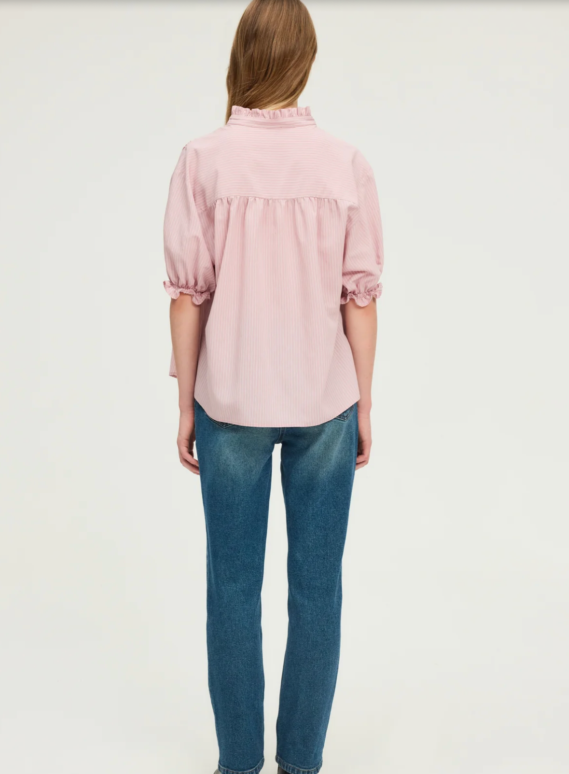 Blouse rayée à manches courtes - ANOUK Nude