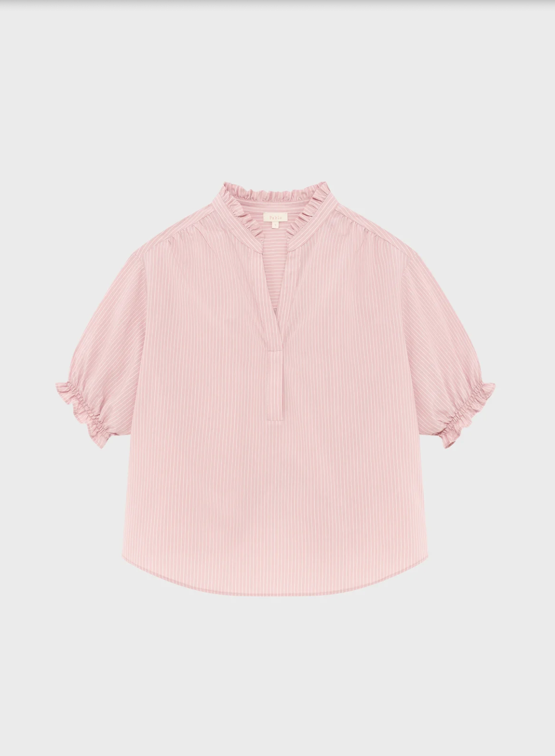 Blouse rayée à manches courtes - ANOUK Nude
