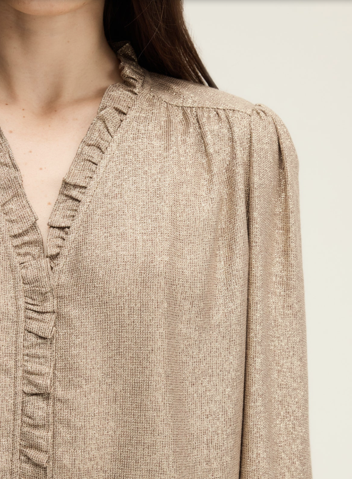 Chemise dorée à volants - ARIANNE Or