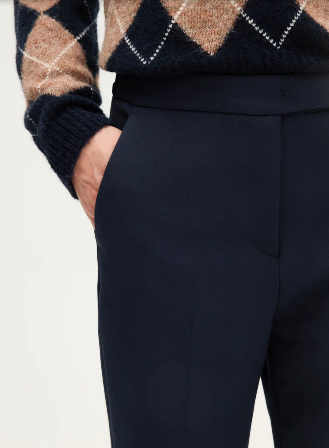 Pantalon de tailleur élastiqué - CHLOEA Marine
