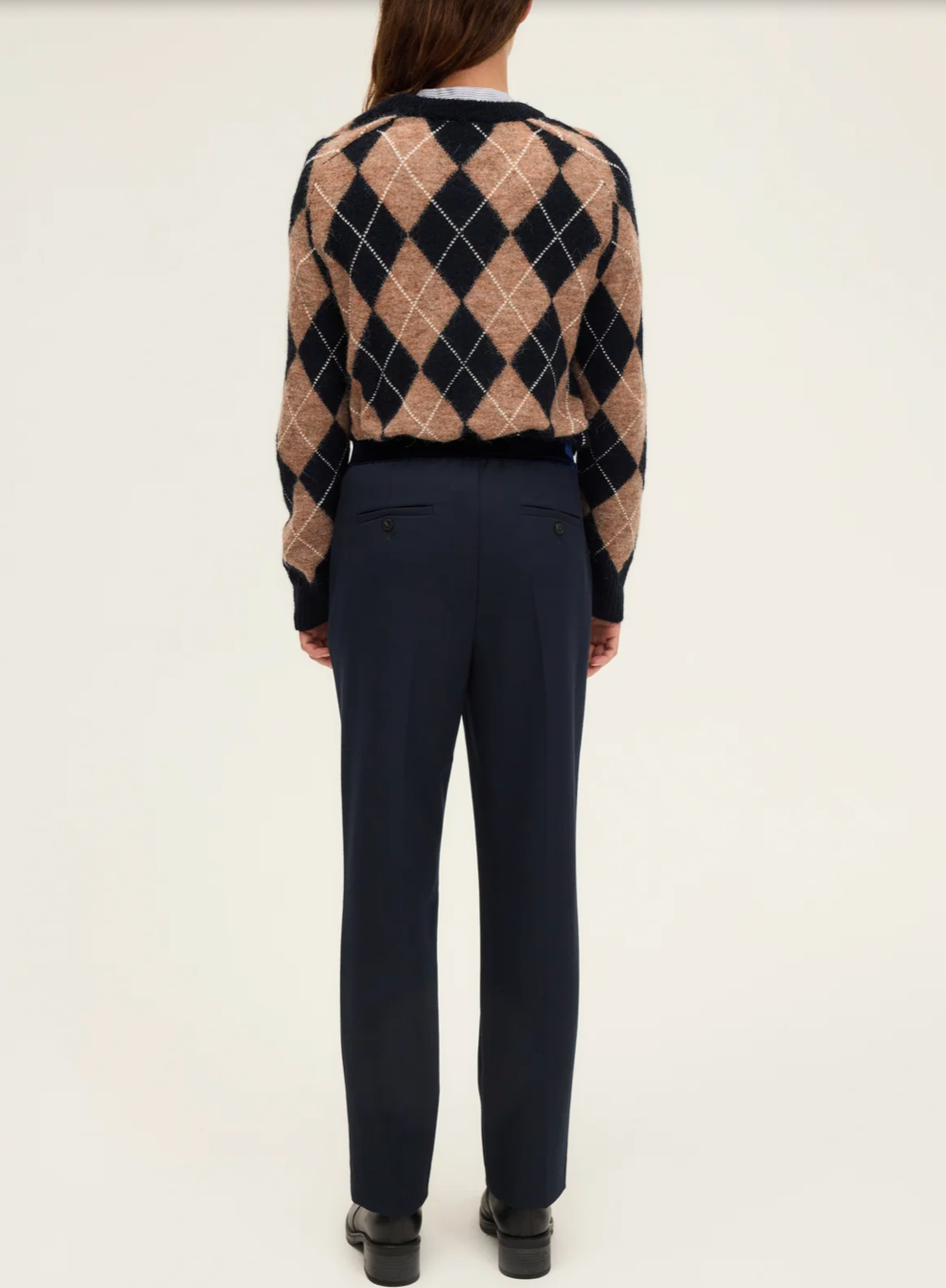 Pantalon de tailleur élastiqué - CHLOEA Marine