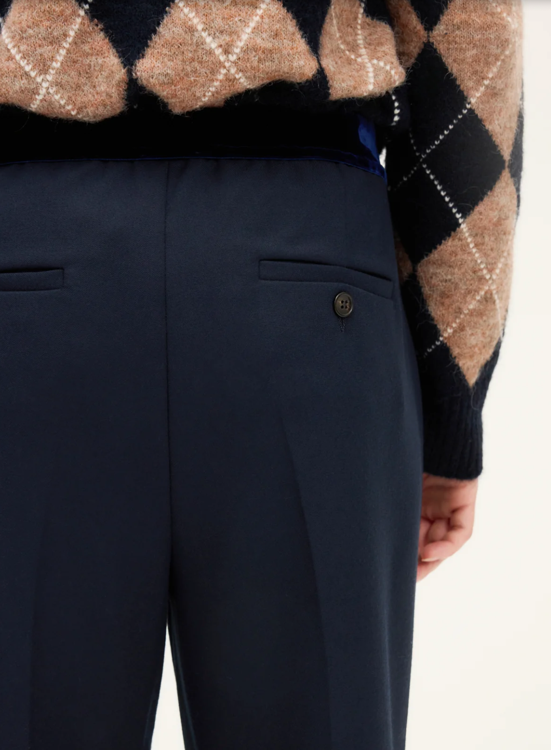 Pantalon de tailleur élastiqué - CHLOEA Marine
