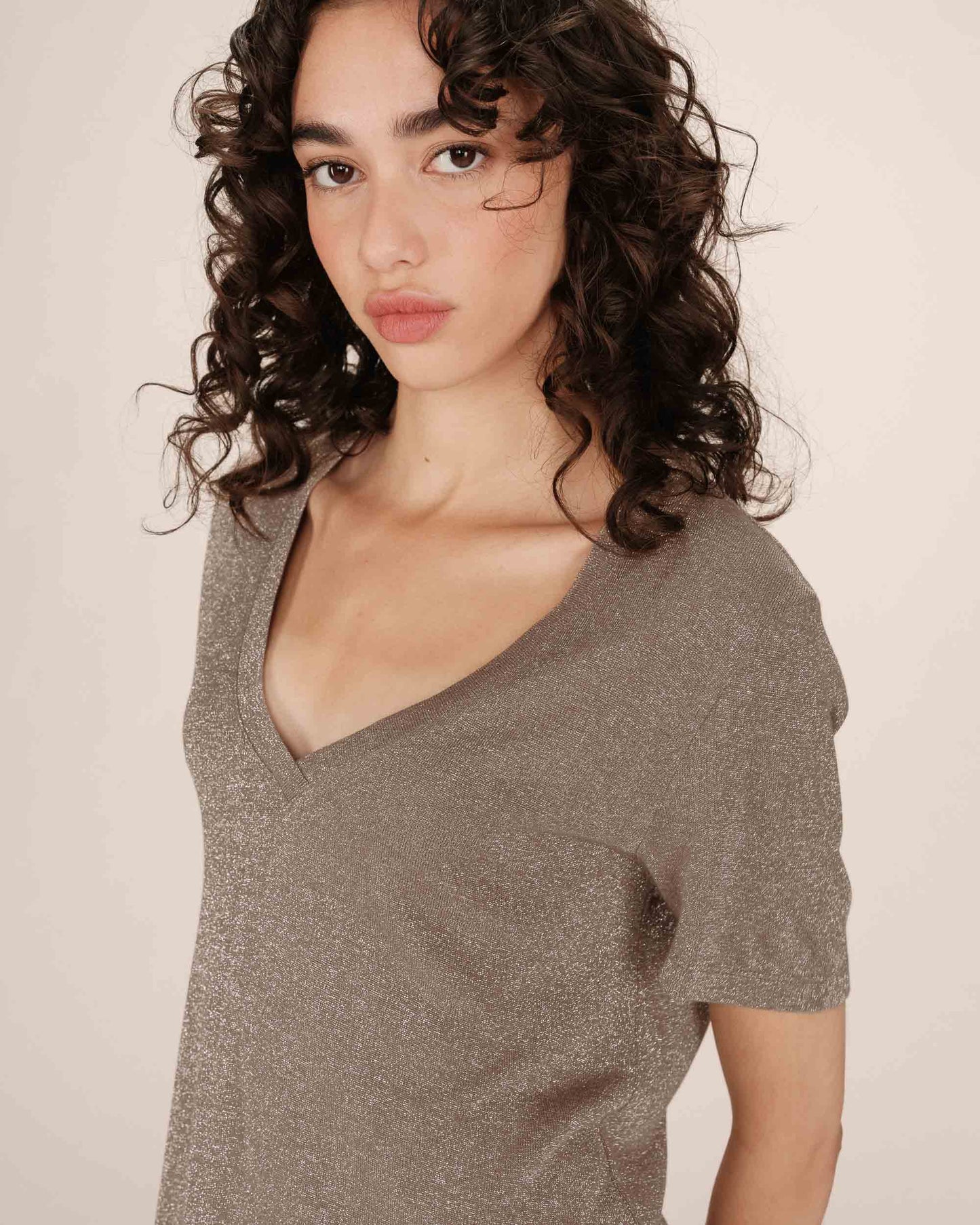 T-SHIRT GREIGE STARDUST