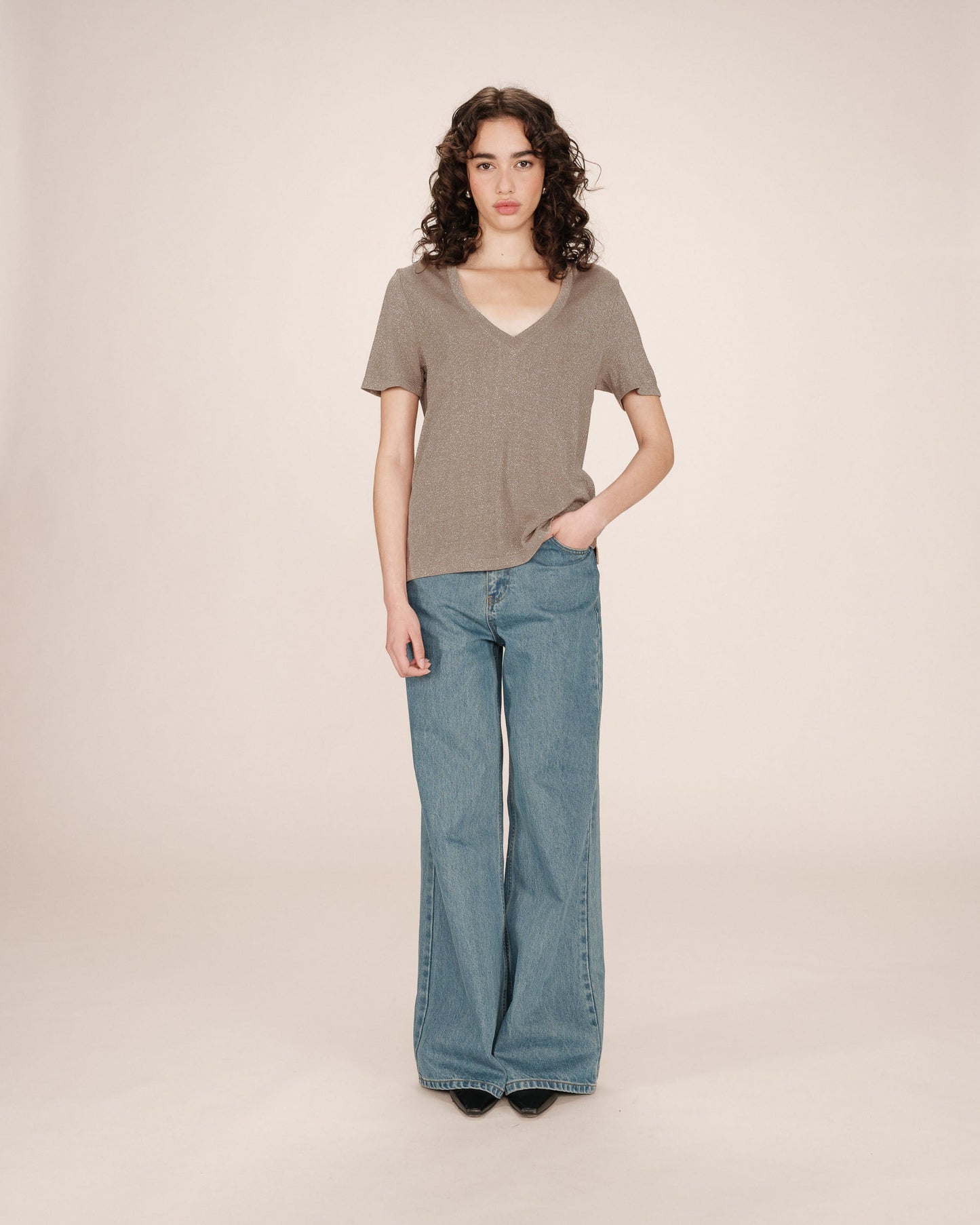 T-SHIRT GREIGE STARDUST
