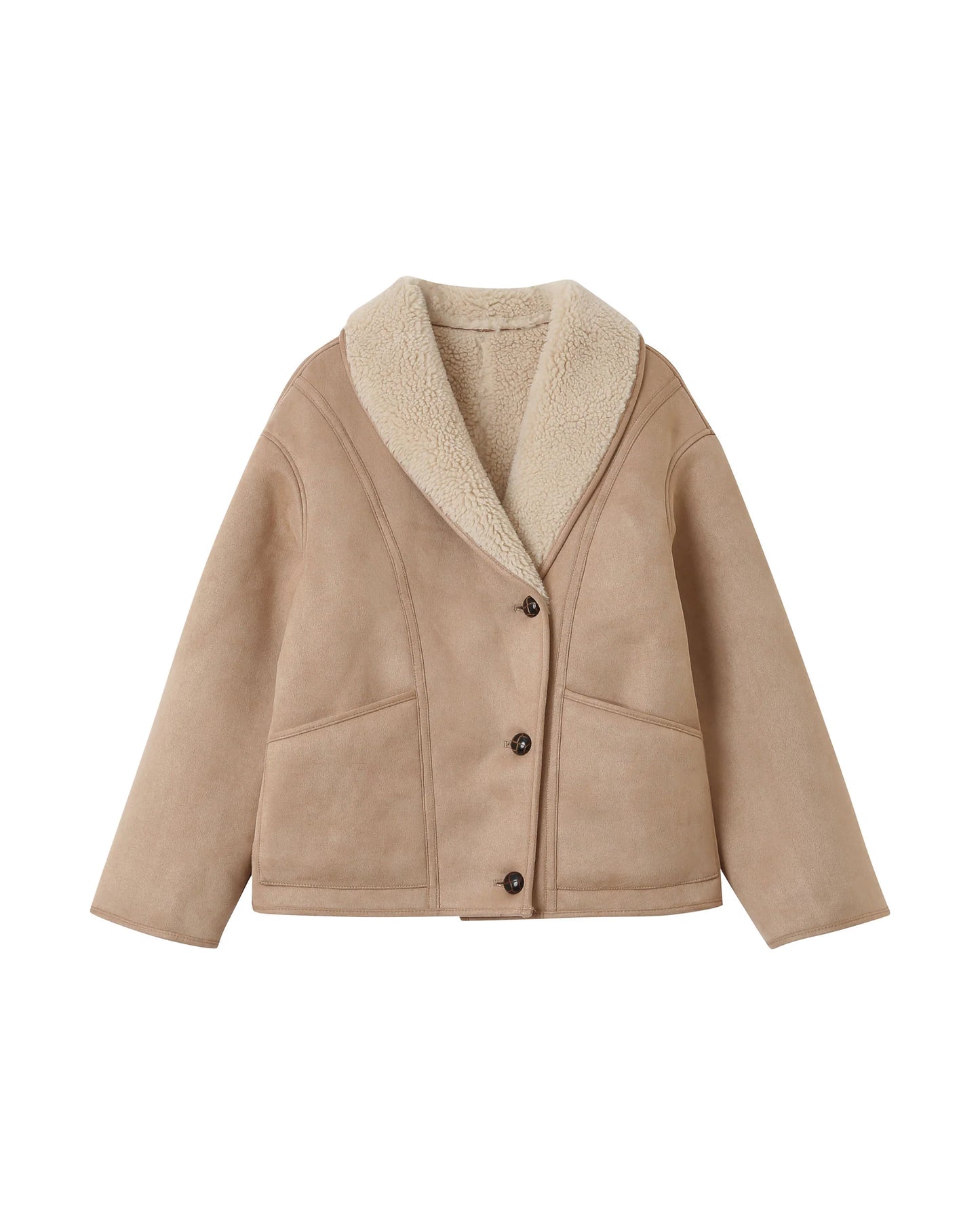 MANTEAU EN SUÉDINE BEIGE ROSE SWAN