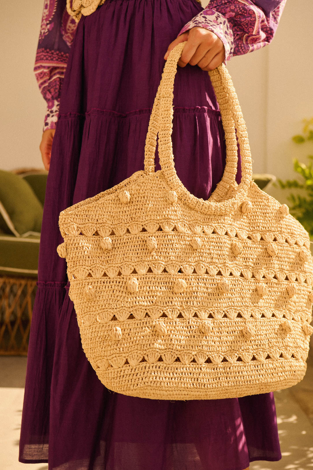 PANIER GRAND SOLEIL Raphia Naturel