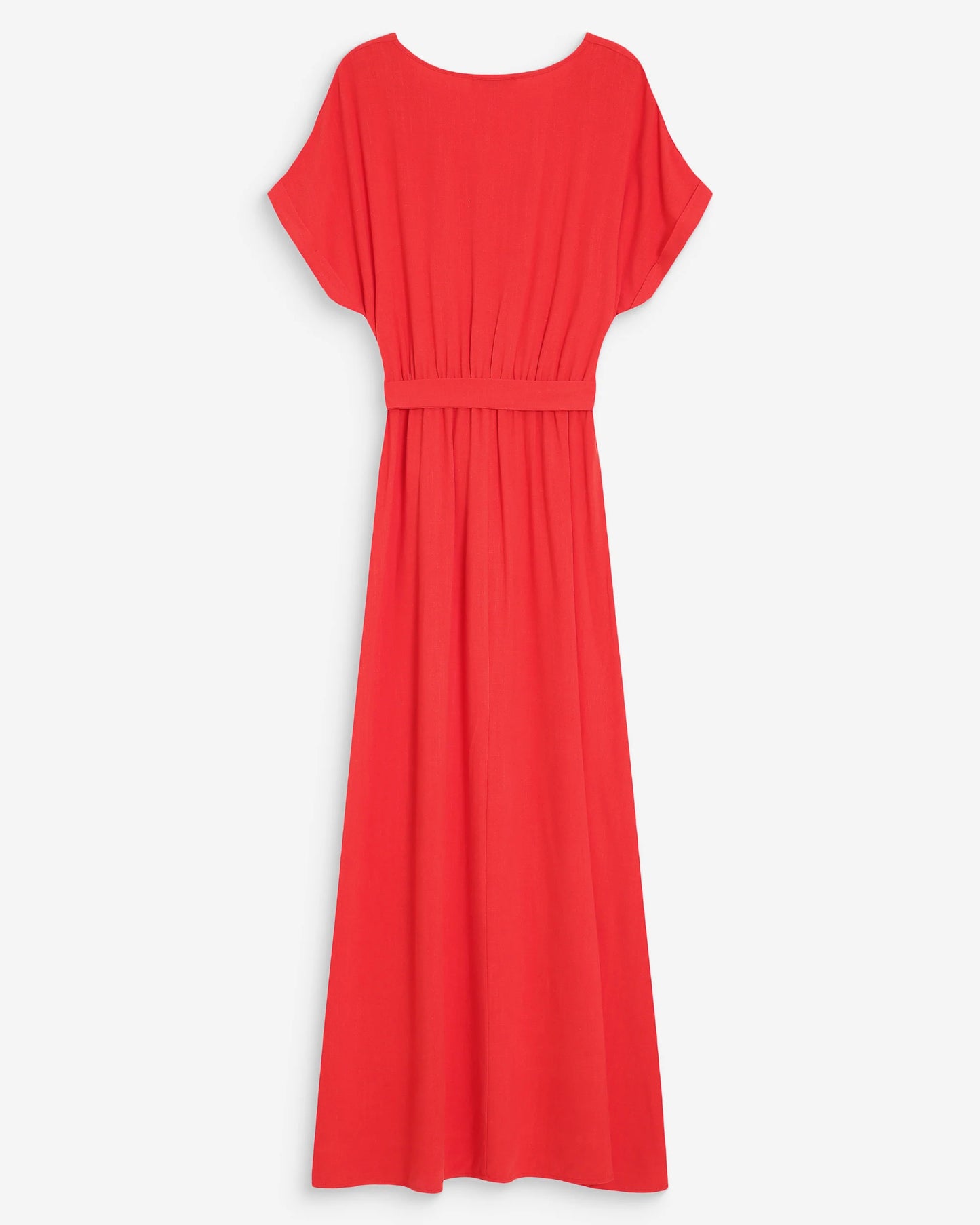ROBE LONGUE PORTEFEUILLE CEINTURÉE SANGUINE POLLEN