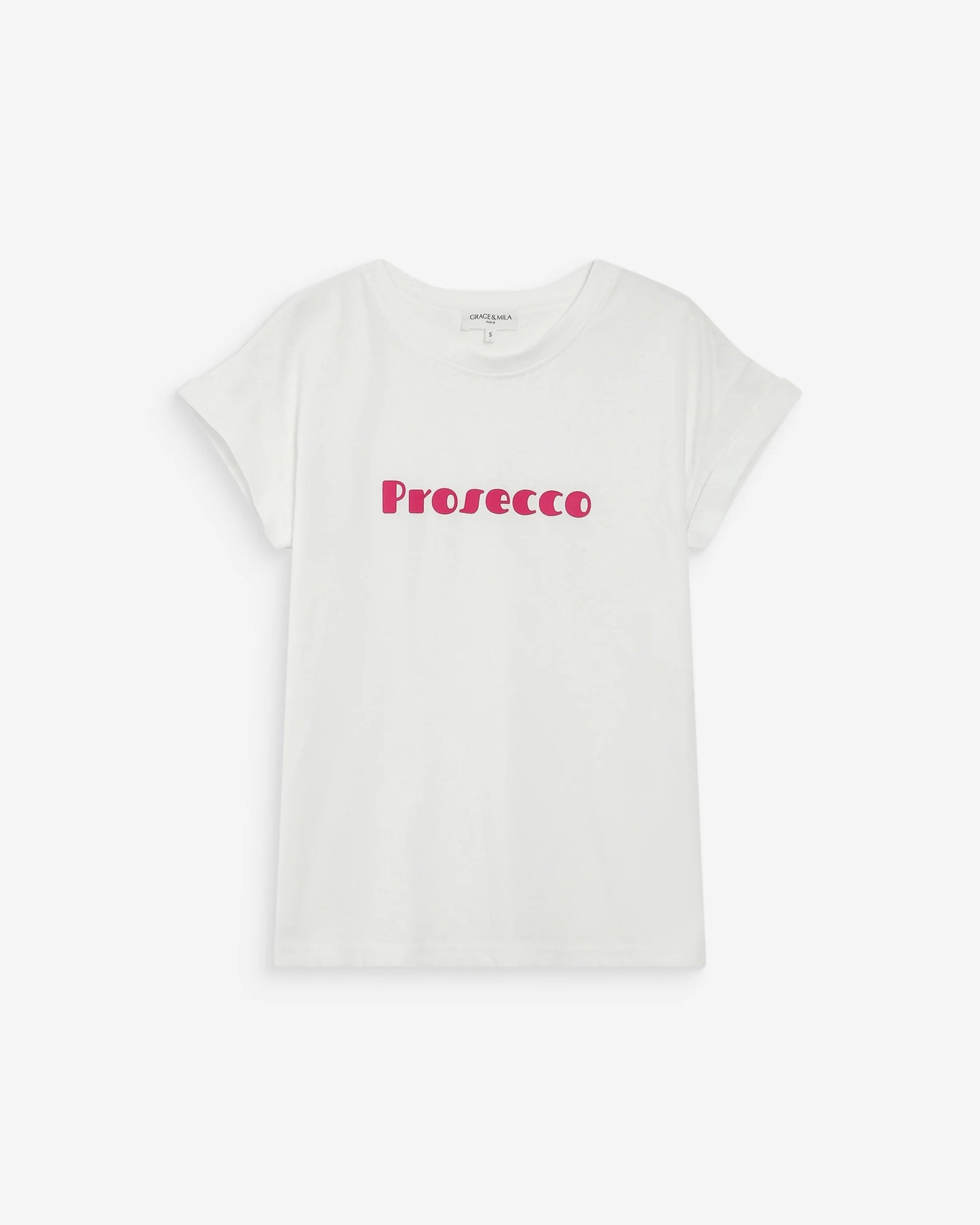 T-SHIRT EN COTON À MESSAGE IMPRIMÉ FUCHSIA VICO