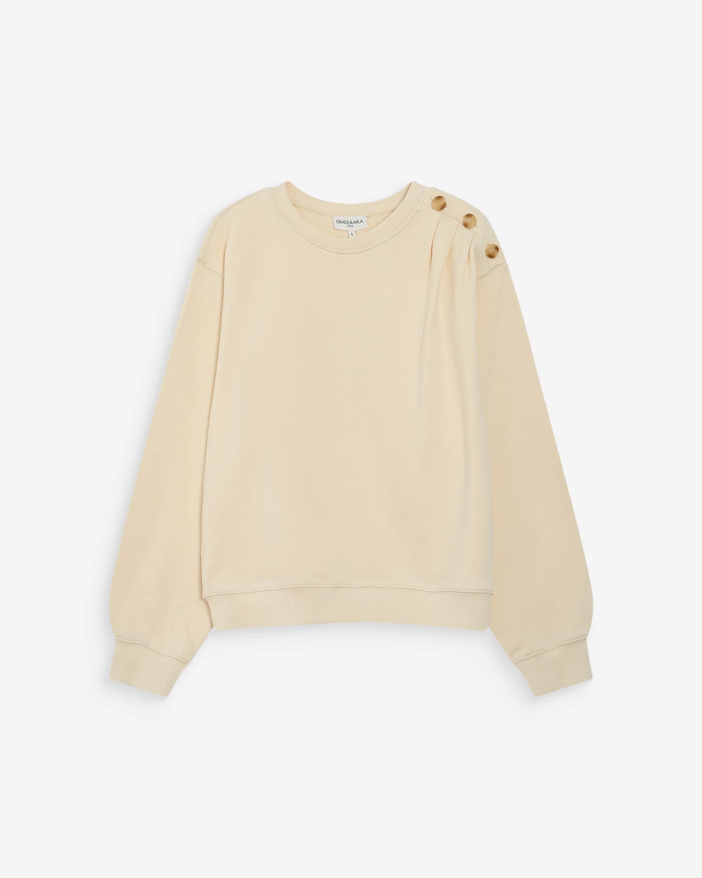 SWEATSHIRT AVEC BOUTONS VANILLE VONAN