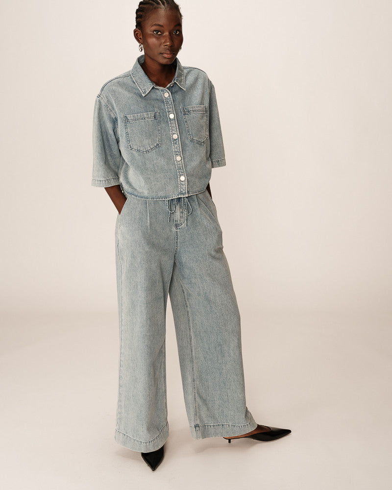 JEAN SKY BLUE POMPON