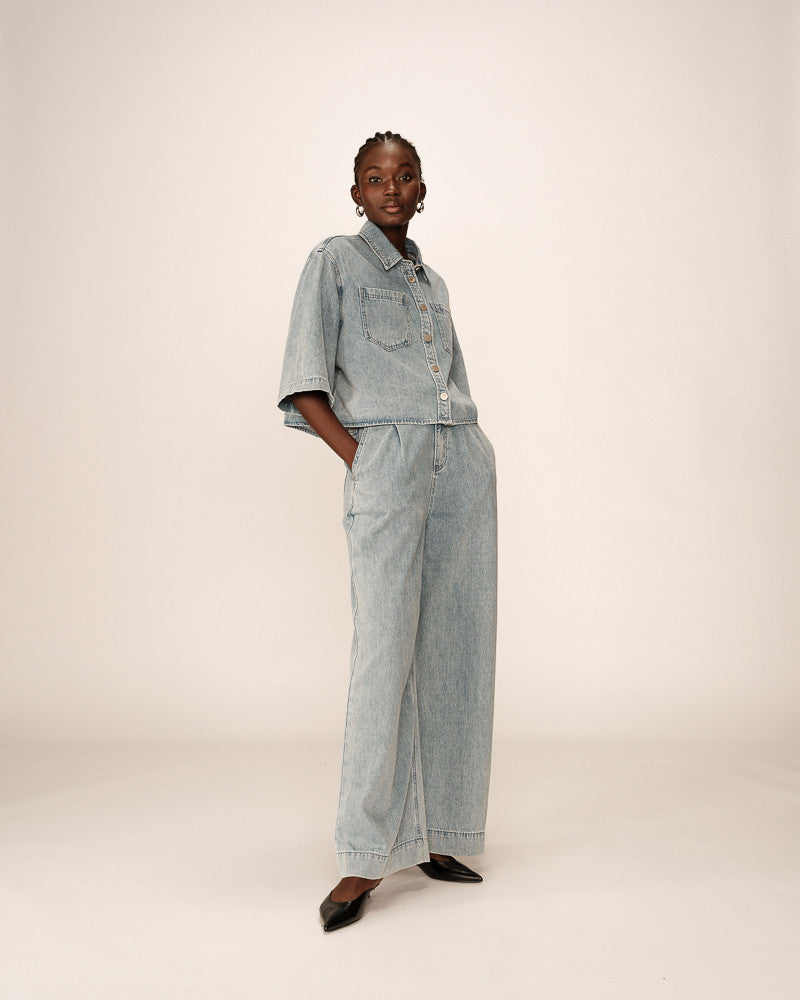 JEAN SKY BLUE POMPON