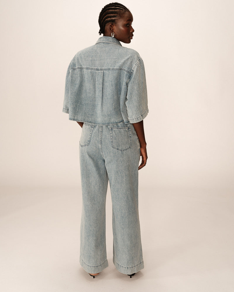 JEAN SKY BLUE POMPON