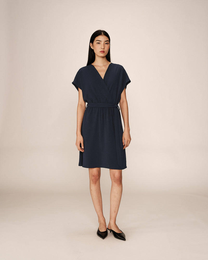 ROBE COURTE MARINE PAPAYE