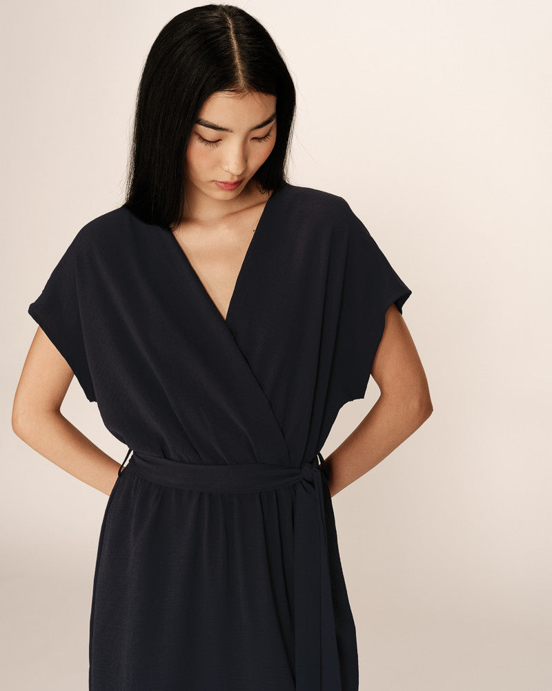 ROBE COURTE MARINE PAPAYE
