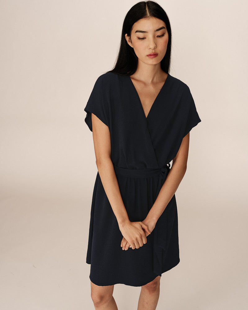 ROBE COURTE MARINE PAPAYE