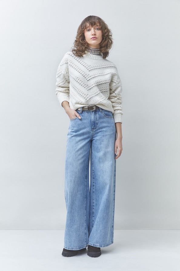 Pull PERNEL Blanc-Cassé