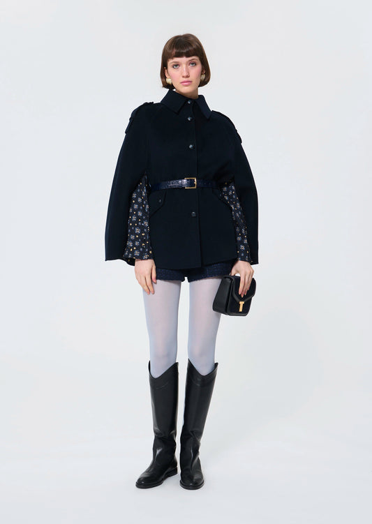 Cape Majorelle bleu nuit en laine double face