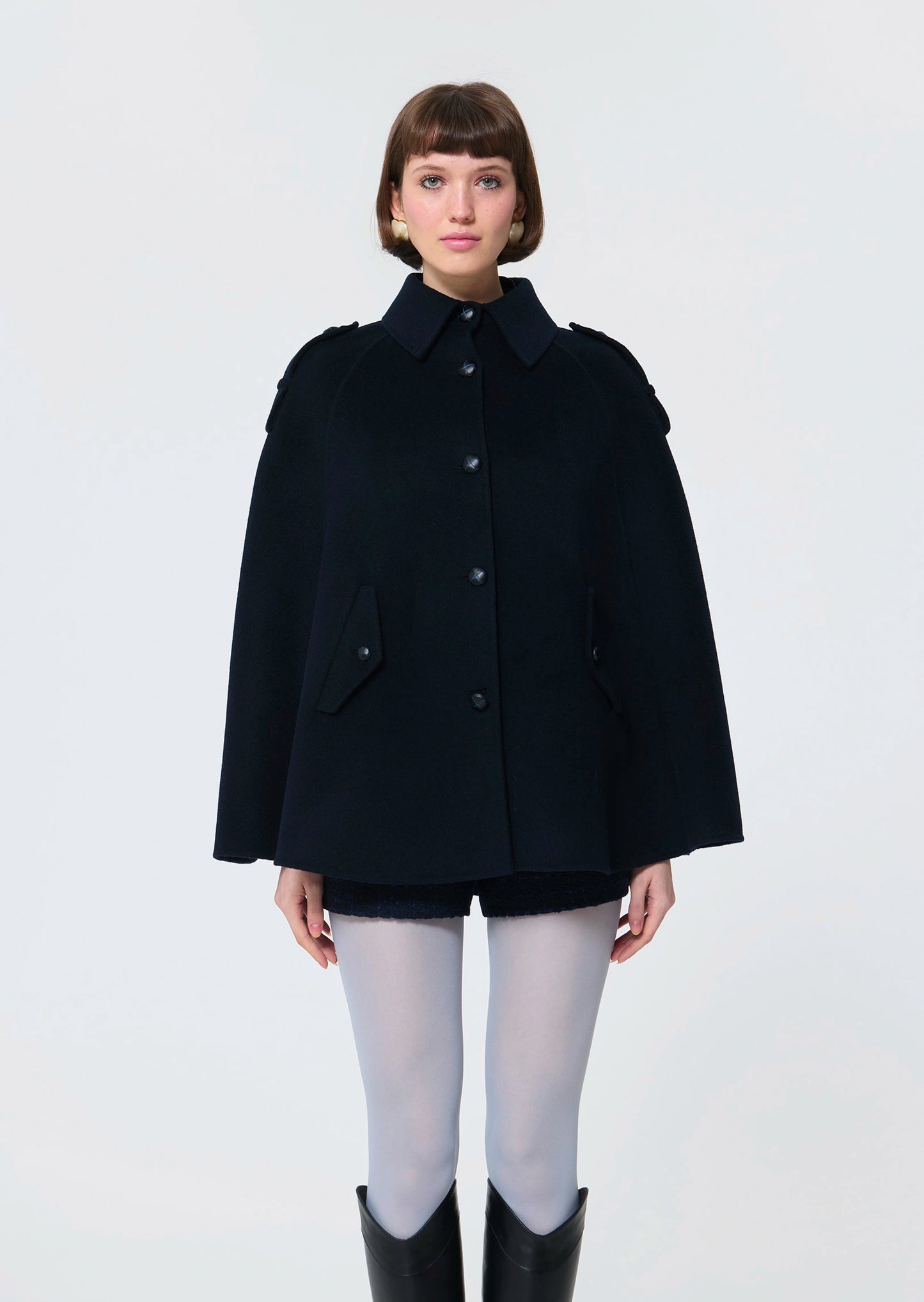 Cape Majorelle bleu nuit en laine double face