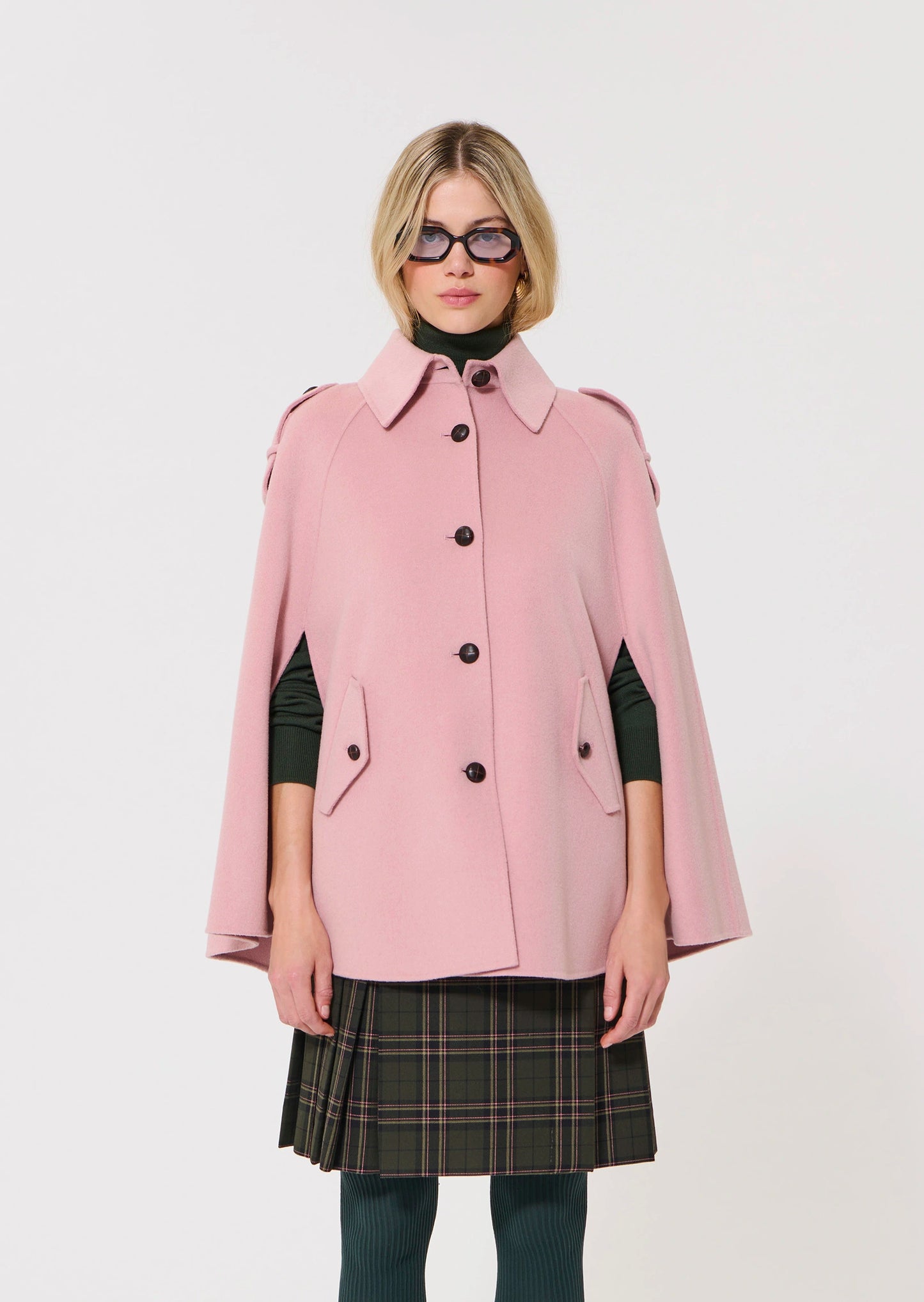 Cape Majorelle rose pâle en laine double face