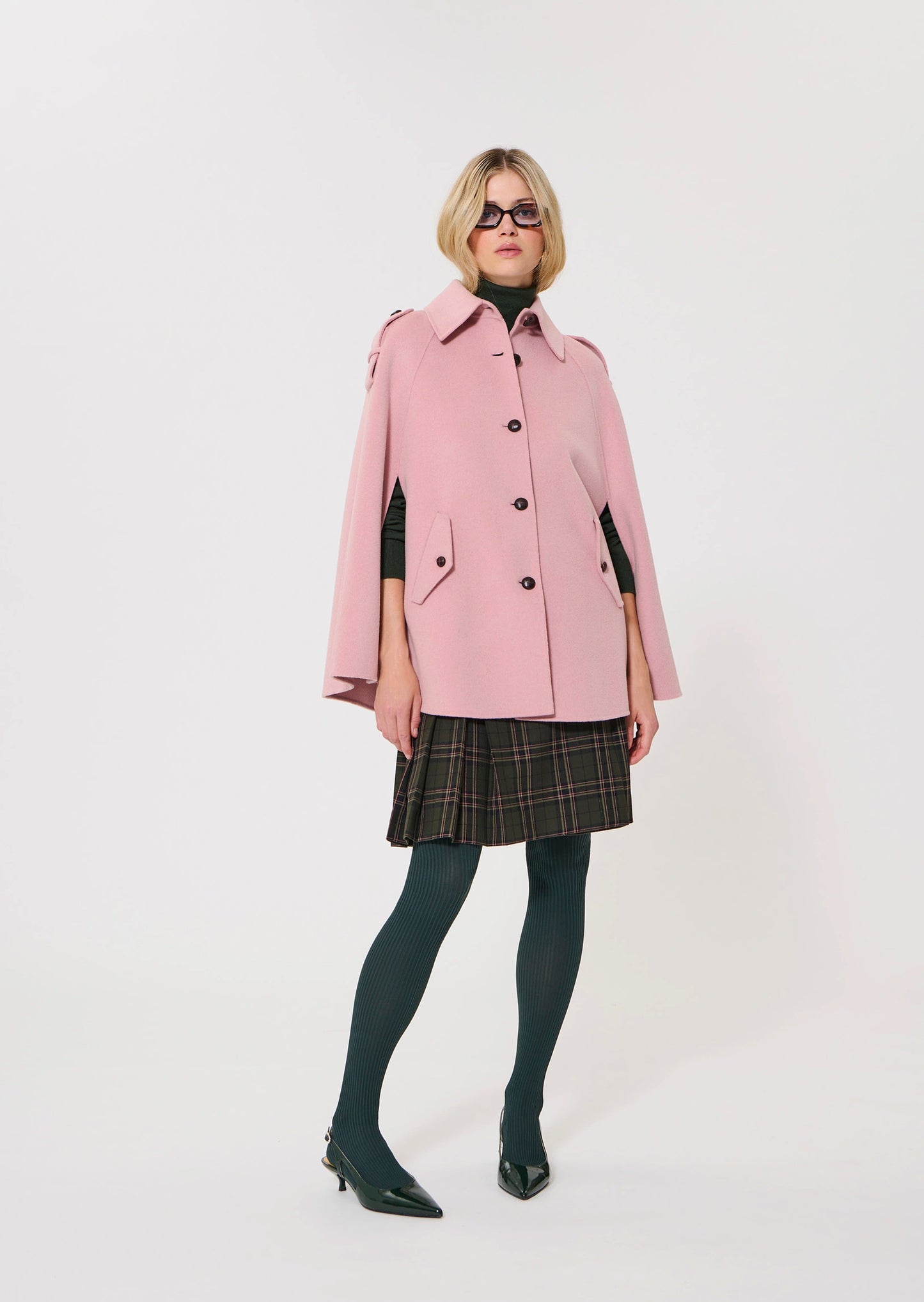 Cape Majorelle rose pâle en laine double face