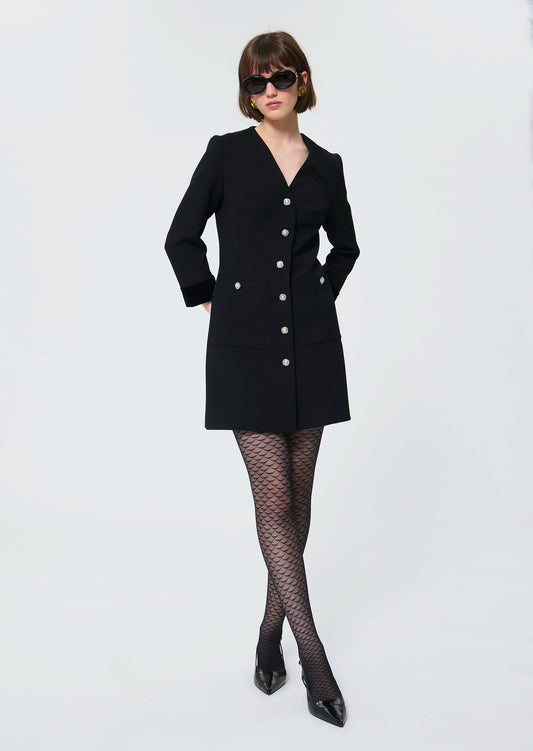 Robe Rosari noire en crêpe