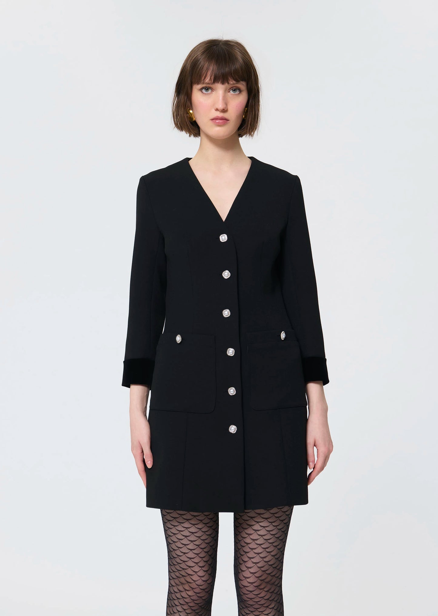 Robe Rosari noire en crêpe