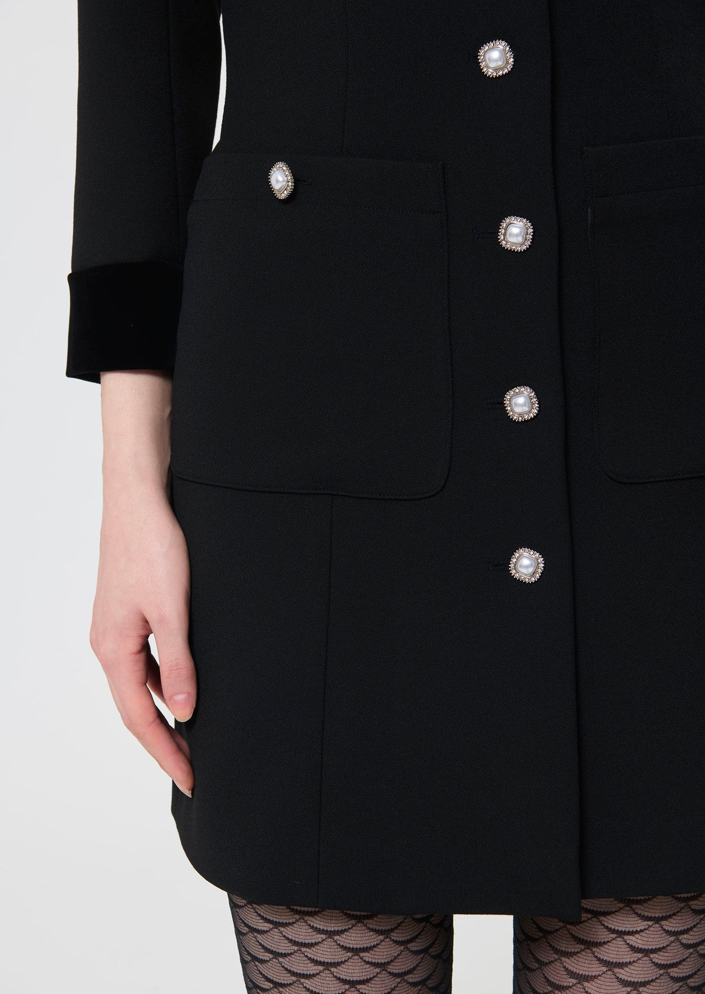 Robe Rosari noire en crêpe