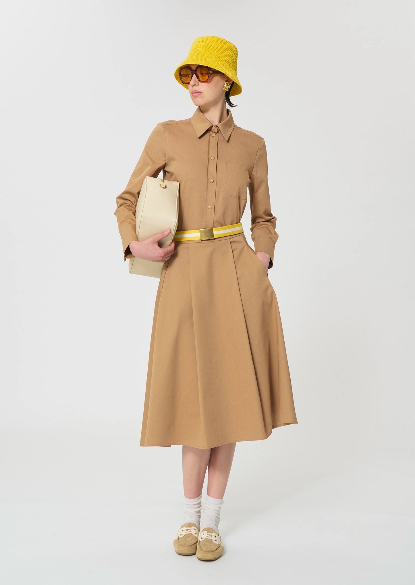 Jupe Joel beige en gabardine de coton