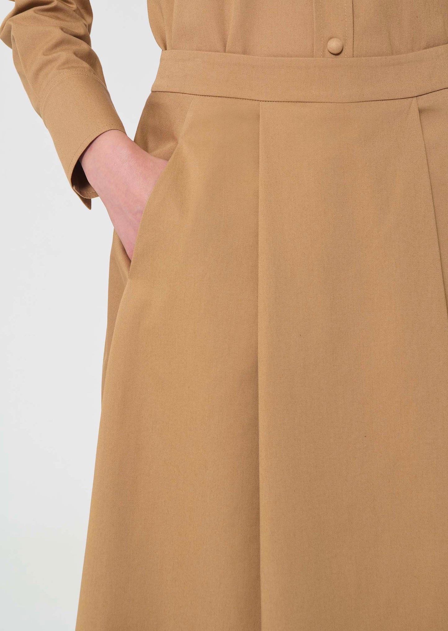 Jupe Joel beige en gabardine de coton
